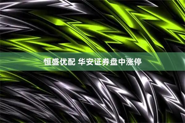 恒盛优配 华安证券盘中涨停